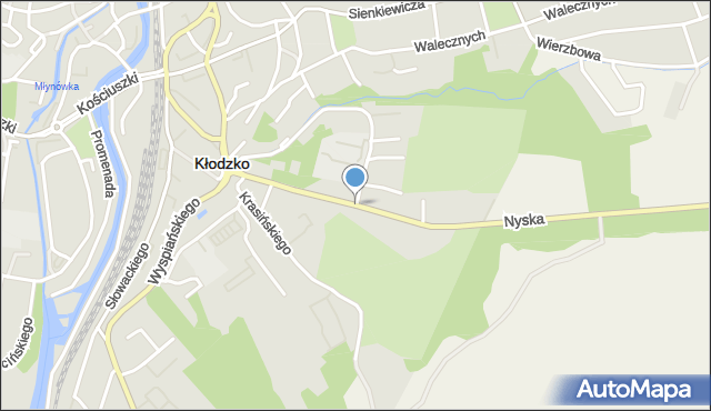 Kłodzko, Mickiewicza Adama, mapa Kłodzka