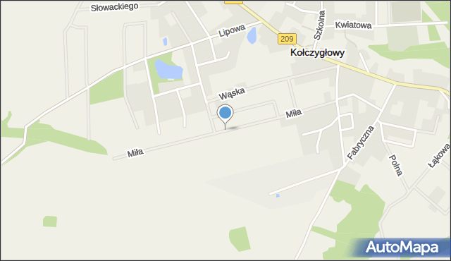 Kołczygłowy, Miła, mapa Kołczygłowy