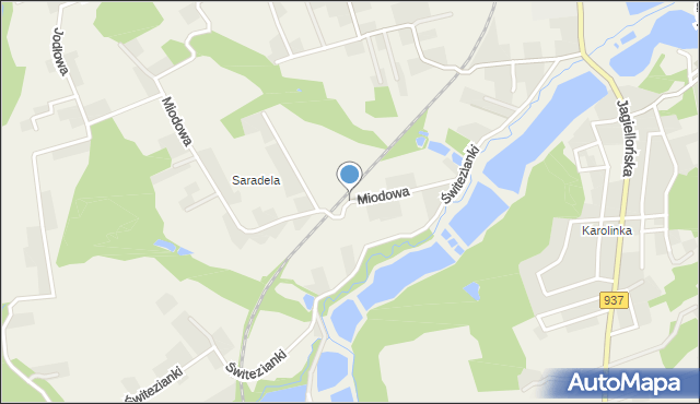 Kończyce Małe, Miodowa, mapa Kończyce Małe