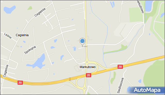 Kościerzyna, Miła, mapa Kościerzyna