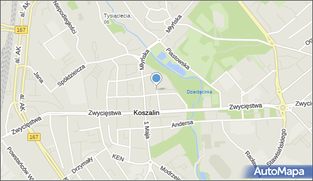 Koszalin, Mickiewicza Adama, mapa Koszalina