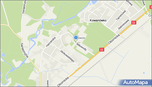 Kowanówko, Miłowody, mapa Kowanówko