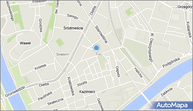 Kraków, Miodowa, mapa Krakowa