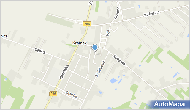 Kramsk, Mickiewicza Adama, mapa Kramsk