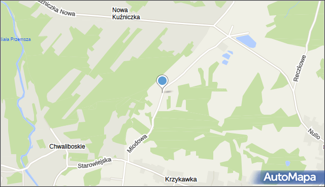 Krzykawka, Miodowa, mapa Krzykawka