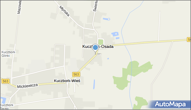 Kuczbork-Osada, Mickiewicza Adama, mapa Kuczbork-Osada