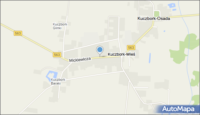 Kuczbork-Wieś, Mickiewicza Adama, mapa Kuczbork-Wieś
