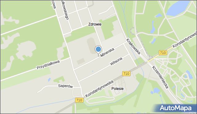 Łódź, Minerska, mapa Łodzi