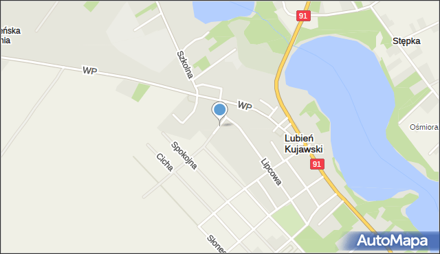 Lubień Kujawski, Miła, mapa Lubień Kujawski