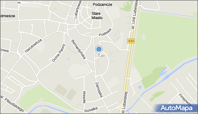 Lublin, Misjonarska, mapa Lublina