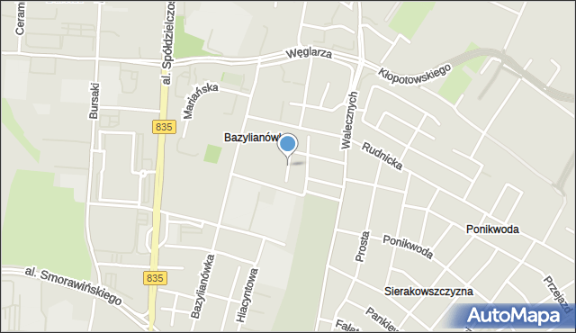 Lublin, Mirtowa, mapa Lublina