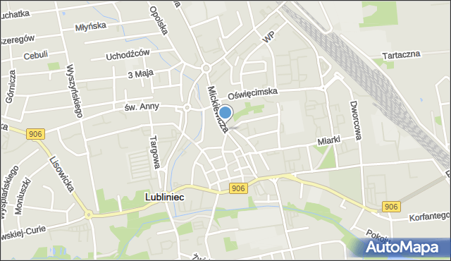 Lubliniec, Mickiewicza Adama, mapa Lubliniec