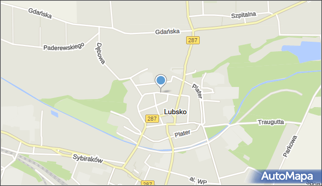 Lubsko, Mickiewicza Adama, mapa Lubsko