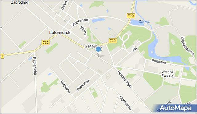 Lutomiersk, Mickiewicza Adama, mapa Lutomiersk