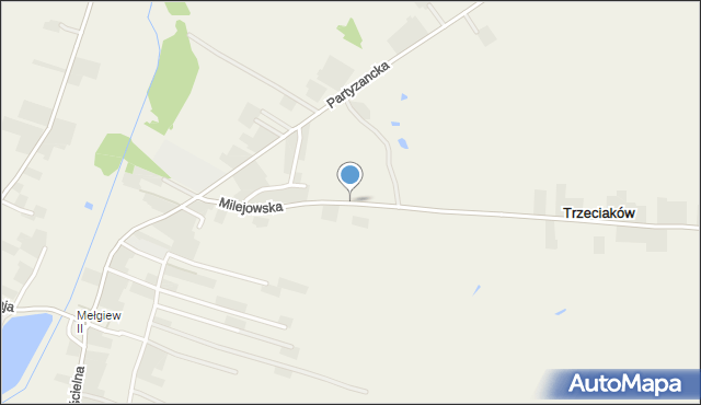 Mełgiew, Milejowska, mapa Mełgiew