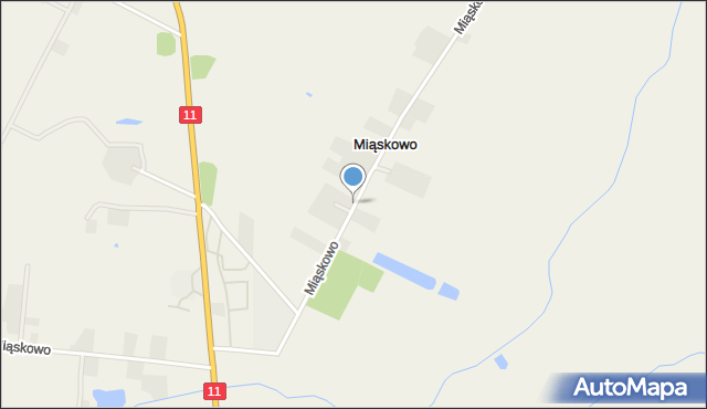 Miąskowo gmina Krzykosy, Miąskowo, mapa Miąskowo gmina Krzykosy