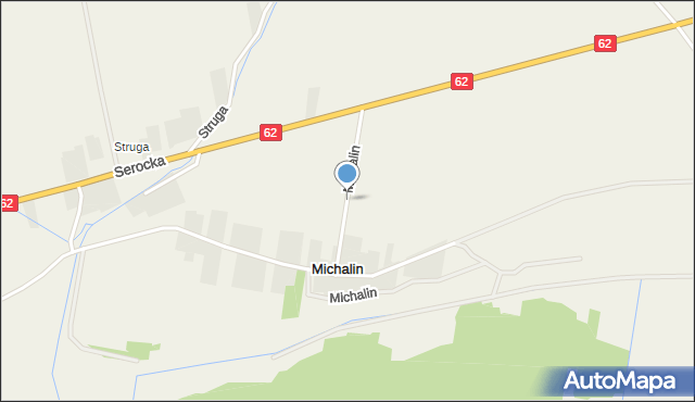 Michalin gmina Somianka, Michalin, mapa Michalin gmina Somianka