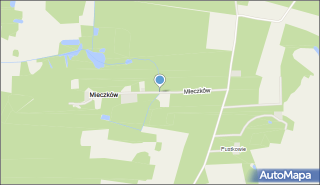 Mieczków gmina Wieruszów, Mieczków, mapa Mieczków gmina Wieruszów