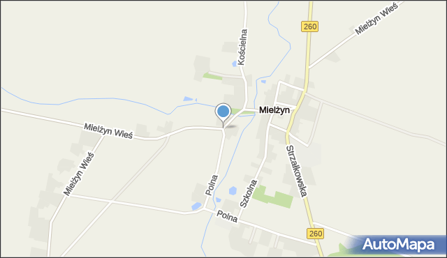 Mielżyn, Mielżyn Wieś, mapa Mielżyn