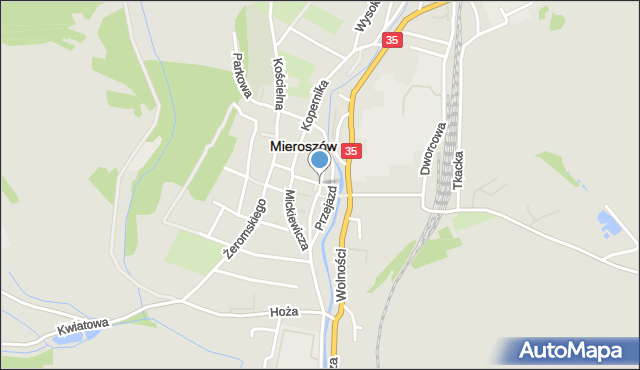 Mieroszów, Miła, mapa Mieroszów