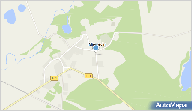 Mierzęcin gmina Dobiegniew, Mierzęcin, mapa Mierzęcin gmina Dobiegniew