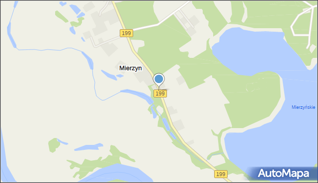 Mierzyn gmina Międzychód, Mierzyn, mapa Mierzyn gmina Międzychód