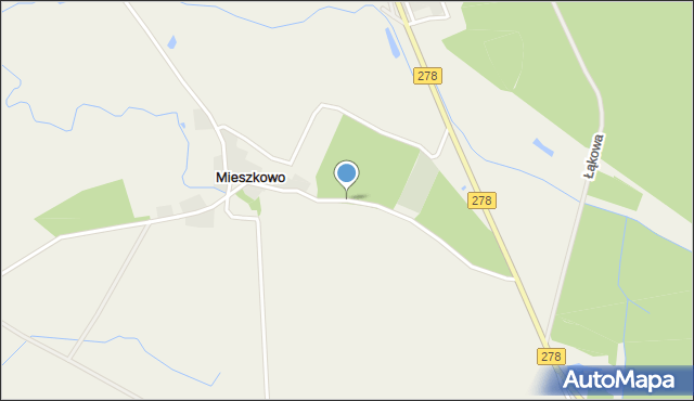 Mieszkowo gmina Trzebiechów, Mieszkowo, mapa Mieszkowo gmina Trzebiechów