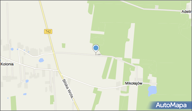Mikołajów gmina Sulejów, Mikołajów, mapa Mikołajów gmina Sulejów