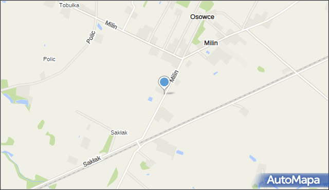 Milin gmina Kramsk, Milin, mapa Milin gmina Kramsk