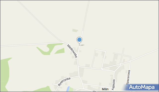 Milin gmina Mietków, Mietkowska, mapa Milin gmina Mietków