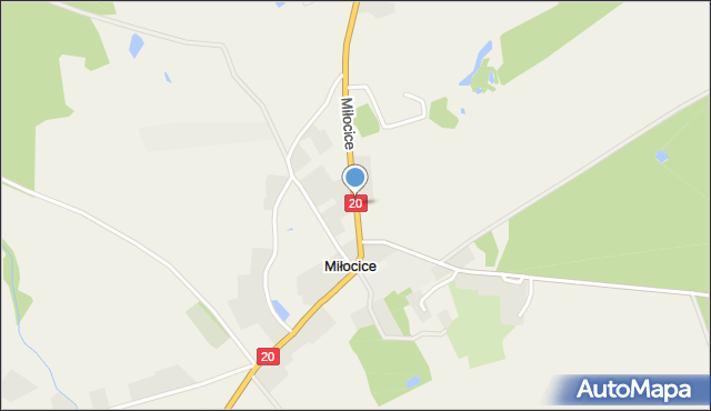 Miłocice gmina Miastko, Miłocice, mapa Miłocice gmina Miastko