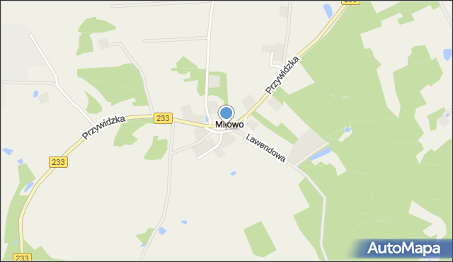 Miłowo gmina Przywidz, Miłowo, mapa Miłowo gmina Przywidz