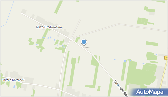 Mirzec, Mirzec-Podkowalów, mapa Mirzec