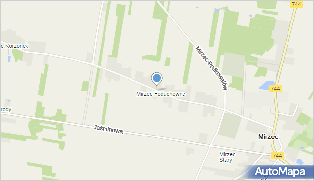 Mirzec, Mirzec-Poduchowne, mapa Mirzec