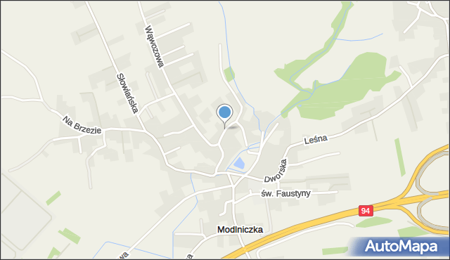 Modlniczka, Miodowa, mapa Modlniczka