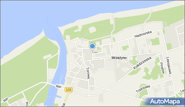 Mrzeżyno, Mickiewicza Adama, mapa Mrzeżyno