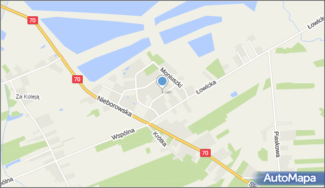 Mysłaków gmina Nieborów, Mickiewicza Adama, mapa Mysłaków gmina Nieborów