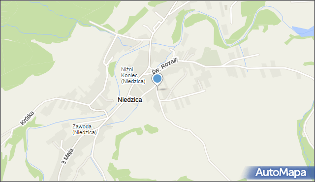 Niedzica, Miodowa, mapa Niedzica