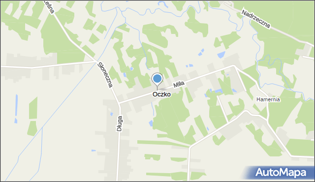 Oczko, Miła, mapa Oczko