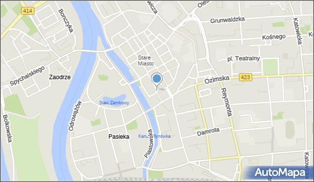 Opole, Minorytów, mapa Opola