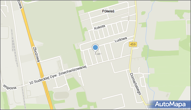 Opole, Miła, mapa Opola