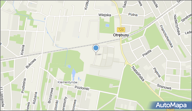 Otrębusy, Migdałowa, mapa Otrębusy