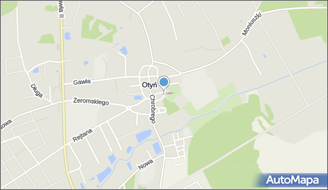 Otyń, Mickiewicza Adama, mapa Otyń