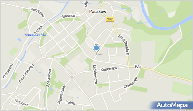 Paczków powiat nyski, Mickiewicza Adama, mapa Paczków powiat nyski