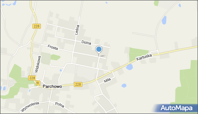 Parchowo powiat bytowski, Miodowa, mapa Parchowo powiat bytowski