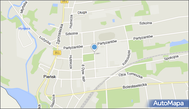 Pieńsk, Mickiewicza Adama, mapa Pieńsk