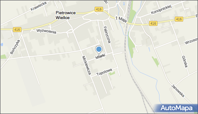 Pietrowice Wielkie, Miarki, mapa Pietrowice Wielkie