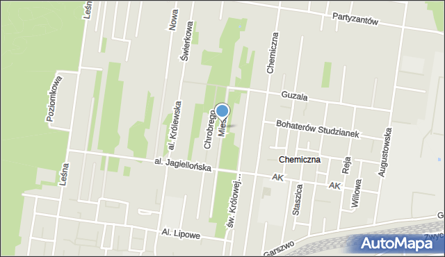 Pionki, Mieszka I, mapa Pionki