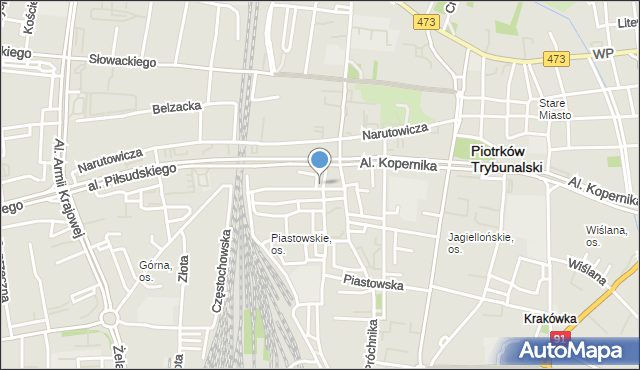 Piotrków Trybunalski, Mieszka I, mapa Piotrków Trybunalski