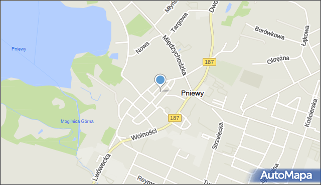 Pniewy powiat szamotulski, Mickiewicza Adama, mapa Pniewy powiat szamotulski